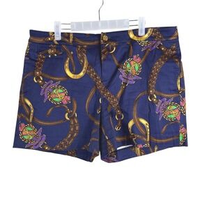 Ralph Lauren Equestrian Horse‎ Print Cotton Shorts Women Size 14 Petite